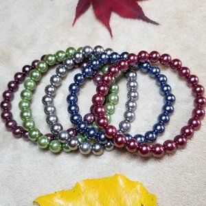 NEW Premier Designs Set of 5 Faux Pearl Bracelets